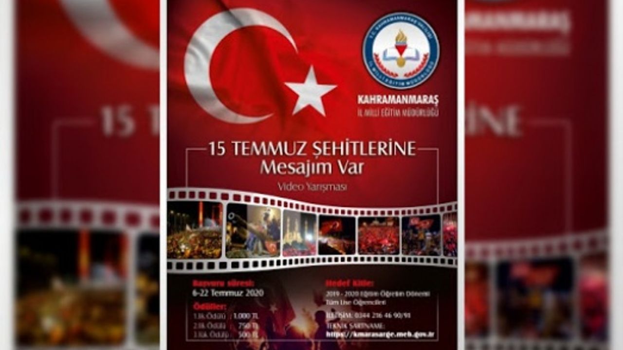 "15 Temmuz Şehitlerine Mesajım Var" konulu ödüllü video yarışması başlatıldı