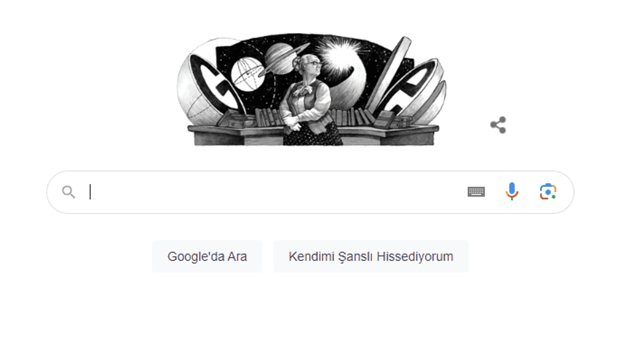 Google'dan Türkiye'nin İlk Kadın Gök Bilimcisi Nüzhet Gökdoğan'a Özel "Doodle"