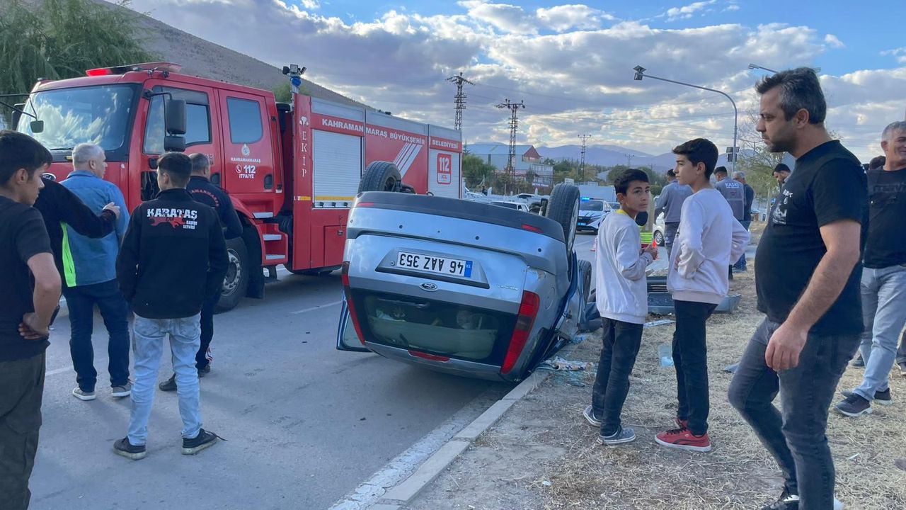 Afşin’de Otomobil Takla Attı: 2 Yaralı