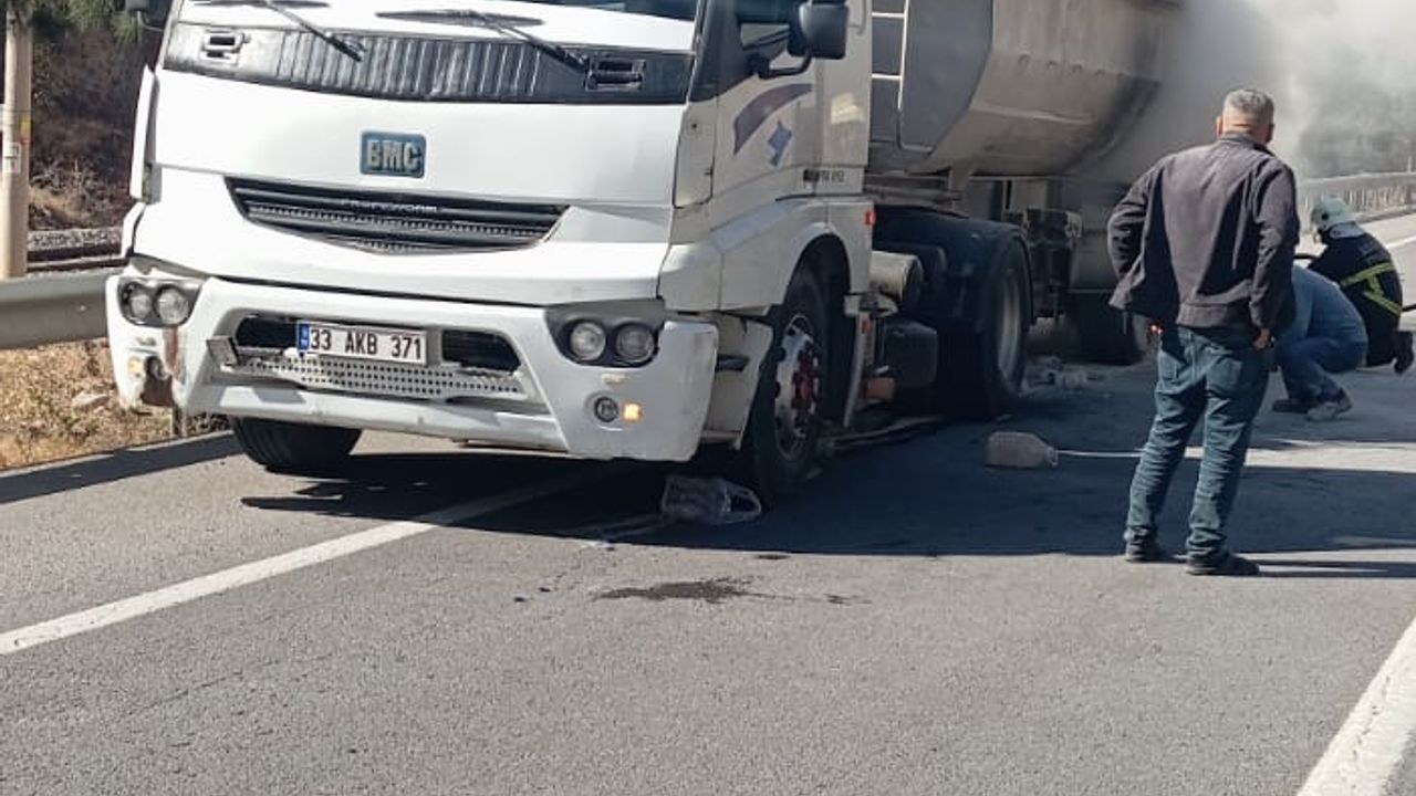 Adana'da tırın dorsesinde çıkan yangın söndürüldü