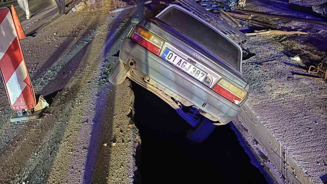 Osmaniye’de iki otomobil 1 saat arayla aynı çukura düştü: 1 kişi yaralandı