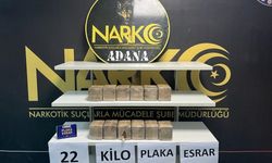 Adana'da akülere gizlenmiş 22 kilogram esrar ele geçirildi