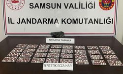Samsun'da uyuşturucu operasyonu: 450 adet sentetik ecza ile 1 tabanca ele geçirildi