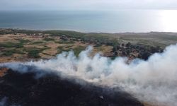 Isparta'da Eğirdir Gölü kıyısındaki sazlıkta çıkan yangın kontrol altına alındı