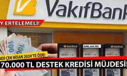 İlk 9 ay ödemesiz 70.000 TL destek kredisi!