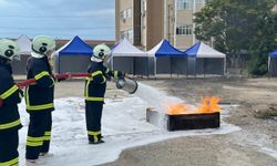 Burdur'da Erasmus öğrencilerine yangın söndürme eğitimi verildi