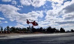 Mersin'de ambulans helikopter erken doğan ikizler için havalandı