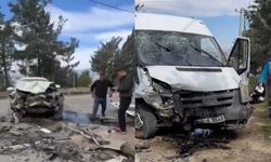 Minibüs İle Otomobil Kafa Kafaya Çarpıştı
