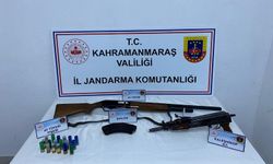 Afşin’de Kaleşnikof ve Ruhsatsız Tüfek Ele Geçirildi