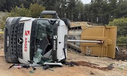 Kahramanmaraş'ta devrilen kamyonun sürücüsü öldü