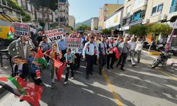 Mersin'de Filistin'e destek yürüyüşü düzenlendi