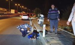 Devrilen motosikletin sürücüsü yaralandı