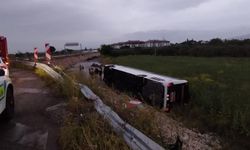 Manisa'da Yolcu Otobüsü Devrildi: 16 Yaralı
