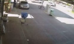 Aniden yola fırlayan bisikletli karşısında sürücünün son anda ki tepkisi kameraya yansıdı