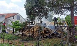 Burdur’da 1 ton saman balyası yandı