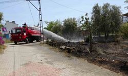 Manavgat’ta araçtan atılan sigara bahçede yangın çıkardı