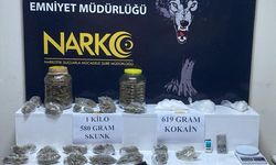 Adana'da oto tamirhanesinde 1 kilo 580 gram esrar ve 619 gram kokain ele geçirildi