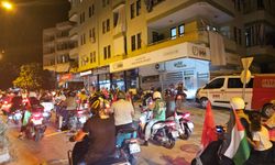 Alanya'da motosikletlerle 'Gazze'ye destek' konvoyu düzenlendi