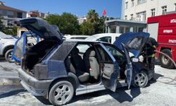 Serik'te otoparktaki otomobilde çıkan yangın söndürüldü