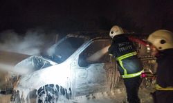 Hatay’da yanan araç kullanılmaz hale geldi