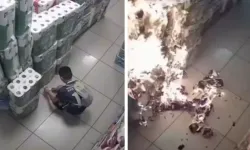 Bursa’da 10 yaşındaki çocuk marketi ateşe verdi