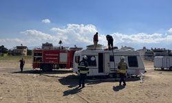 Arsuz’da karavan yangını
