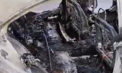 Osmaniye’de yanan otomobil küle döndü
