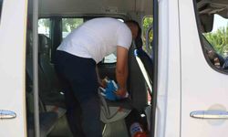 UKOME ekipleri servis araçlarını inceliyor