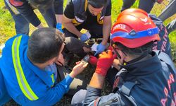 Adana'da ayağı motorlu testereye sıkışan kişiyi itfaiye kurtardı