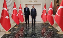 Tarsus Kaymakamı Mehmet Ali Akyüz, İlçe Emniyet Müdürü Kaplan'ı kabul etti