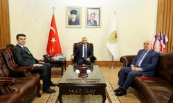 Vali Ünlüer, KSÜ Rektörü Prof. Dr. Mahmut Ak’ı Makamında Ağırladı