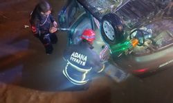Adana'da dereye düşen otomobil sürücüsü yaralandı