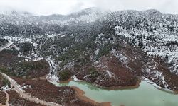 Isparta'daki kış manzaraları havadan görüntülendi