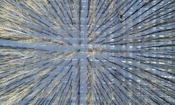 Mardin'de karla kaplanan Savur Çayı havzası dronla görüntülendi