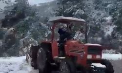 Osmaniye'de kapanan köy yollarını muhtar kendi imkanlarıyla açıyor