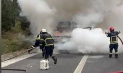 Osmaniye'de tarım işçilerini taşıyan minibüs yandı