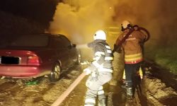 Yayladağı'nda otomobil yangını