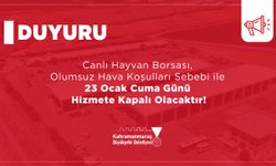 Canlı Hayvan Borsası, 23 Ocak’ta Kar Yağışı Nedeniyle Hizmete Kapalı Olacak