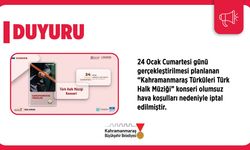 Kahramanmaraş Türküleri Konseri, Olumsuz Hava Koşulları Nedeniyle İptal Edildi