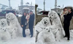 Göksun'da Kardan Kutup Ayısı İlgi Çekti