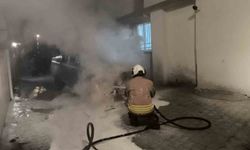 Park halindeki otomobil alevlere teslim oldu