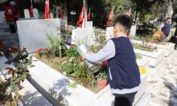 Hatay'da şehit mezarlarında bakım ve onarım çalışması yapıldı
