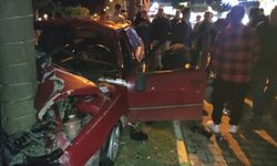 Alanya'da ağaca çarpan otomobilin sürücüsü yaralandı
