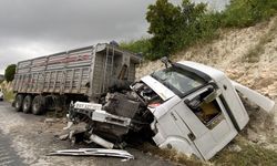 Tır Şarampole Devrildi: Sürücü Yaralandı