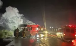 Feci Kaza: Servis Aracı Alev Aldı, Otomobil Şarampole Uçtu