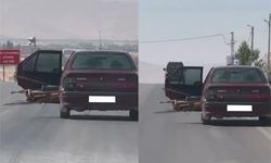 Afşin’de Tehlikeli Yolculuk: Demir Yüklü Otomobil Kamerada!