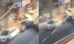 Seyir Halindeki Otomobil Alev Aldı