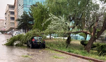 Ankara'yı sağanak ve fırtına vurdu: Çatılar uçtu, ağaçlar devrildi