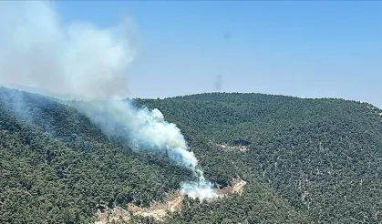 Manisa'da çıkan 2 orman yangınından biri kontrol altına alındı, diğerine müdahale sürüyor