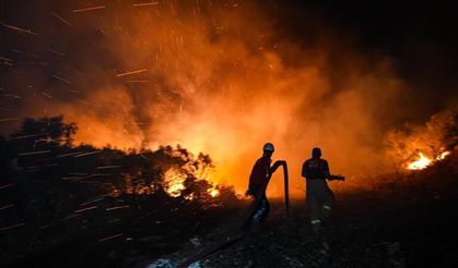 İzmir'deki Orman Yangınına Müdahale Sürüyor